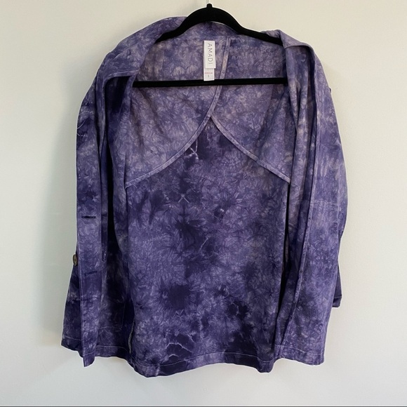 Anthropologie Amadi Hilde Tie Dye Linen Blend Blazer - Picture 14 of 14